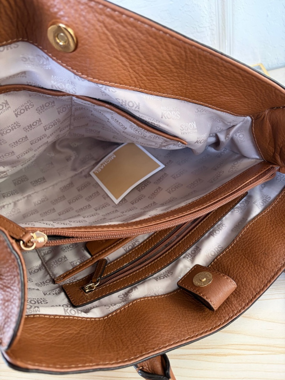 Michael Kors Hamilton East West Leather Satchel - Picture 7 of 9